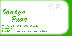 ibolya pava business card
